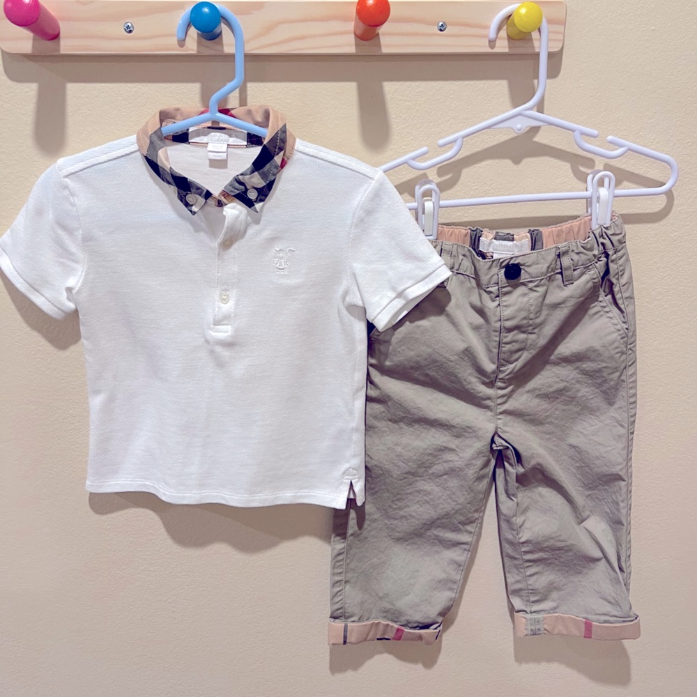Toddler Burberry Polo and Pant Set